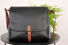 Load image into Gallery viewer, BLACK CROSSBODY WITH BROWN STRAP